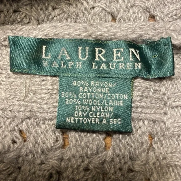 Lauren Ralph Lauren Gray Knit Infinity Scarf 
Wool blend - Picture 2 of 6